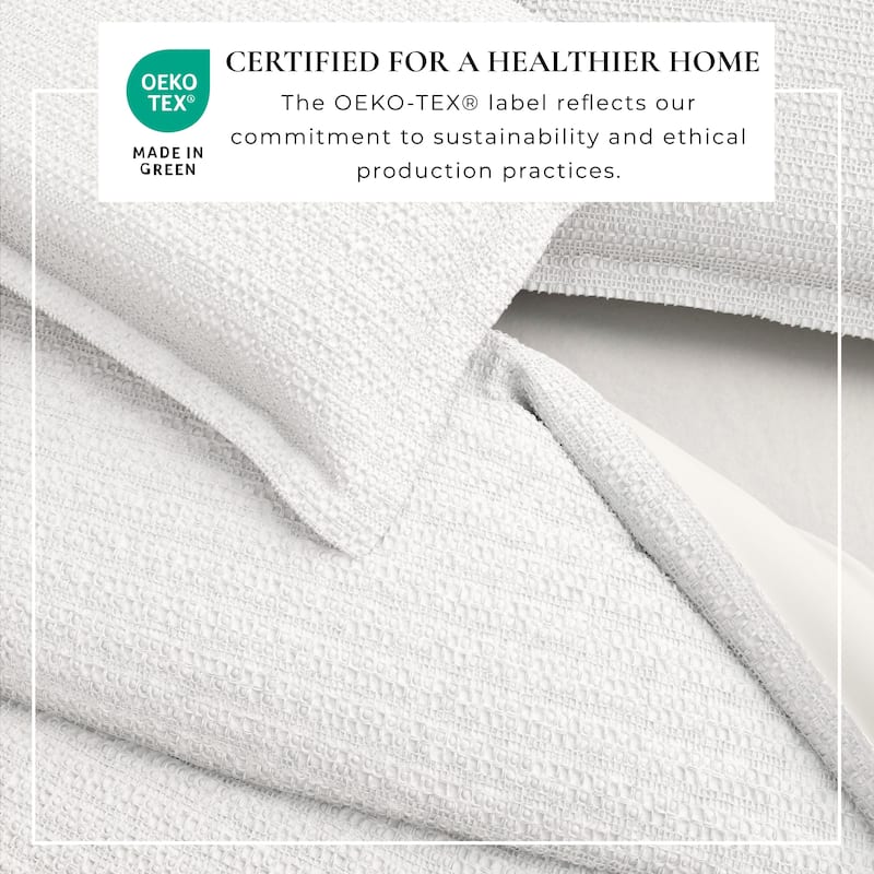 Linery & Co. 100% Cotton Reversible Honeycomb Waffle / Percale Duvet Cover Set