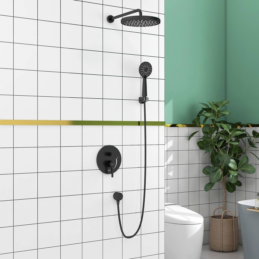Matte Black Round 2.5 GPM High Pressure Shower System