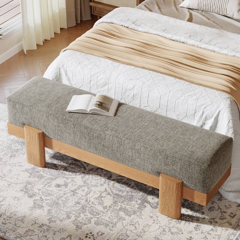 Upholstered Entryway Bench, Modern Shoe Bench, End of Bed Stool Accent Seat for Bedroom, Entrance, Living Room