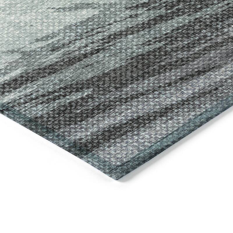 Machine Washable Indoor/ OutdoorAbstract Brushstrokes Chantille Rug