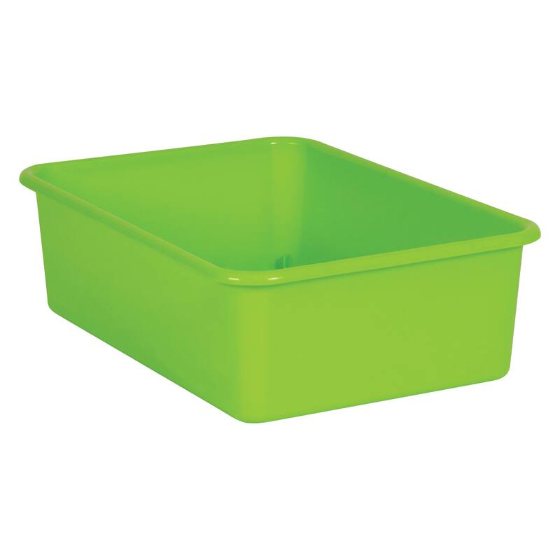 Teacher Created Resources Lime Large Plastic Storage Bin, Pack of 3