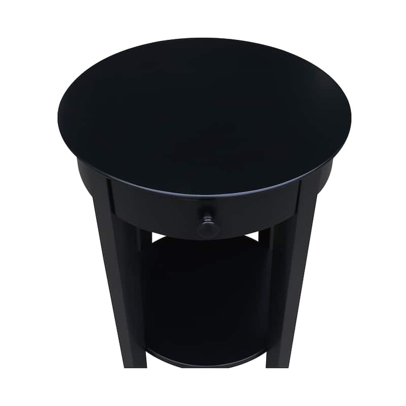 Solid Parawood Philips Accent Table - Black