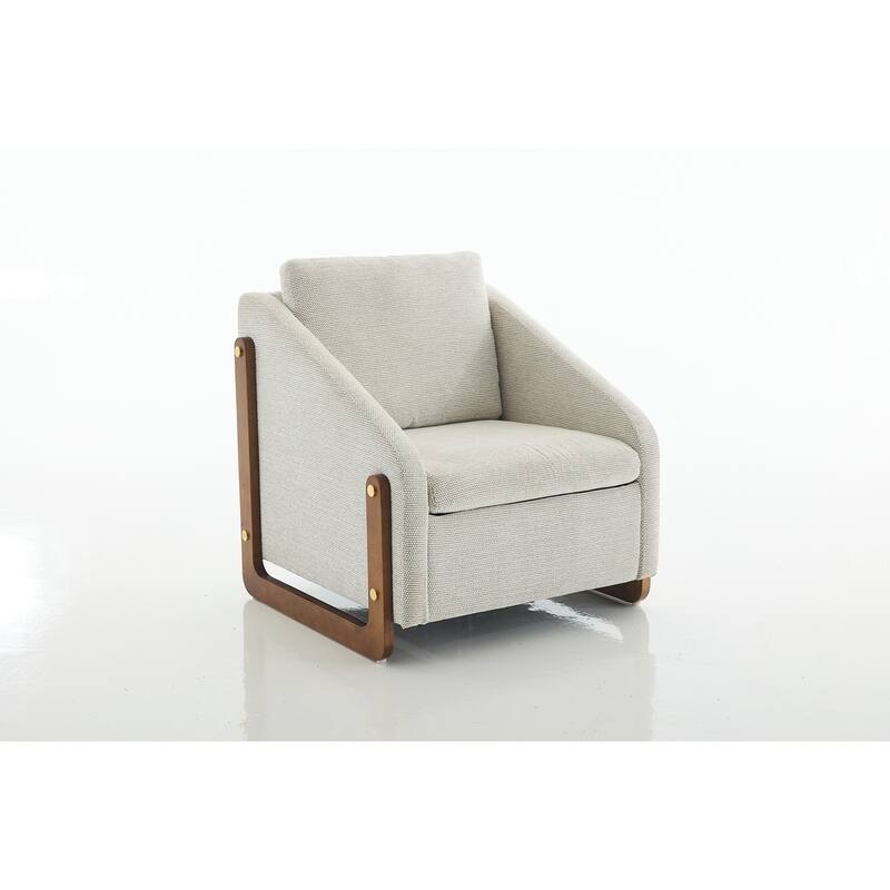 Modern Upholstered Armchair Chenille Fabric Accent Leisure Chair