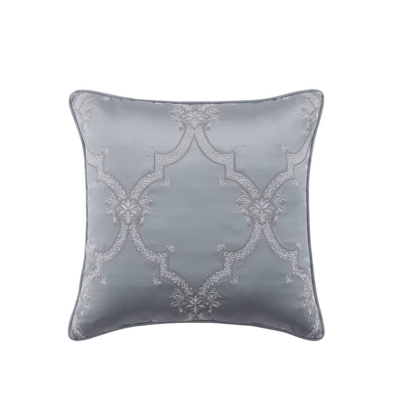 J. Queen New York Sondra Powder Blue 20" Square Embellished Decorative Throw Pillow