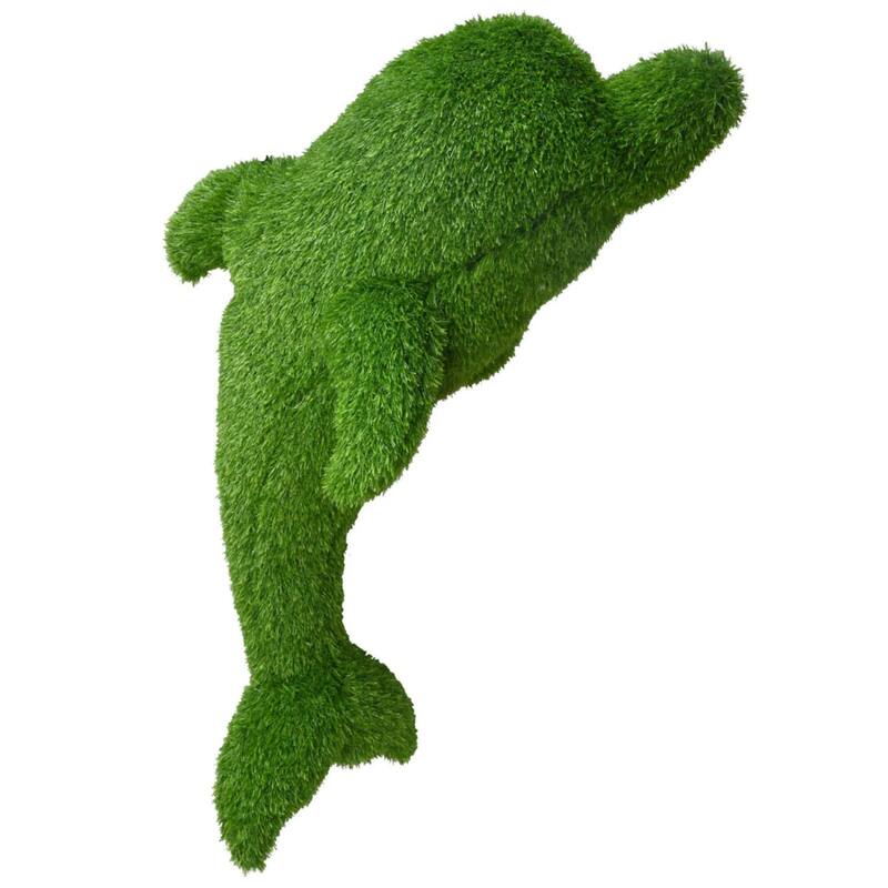 Artificial Dolphin Outdoor Garden Turf Topiary - 30"
