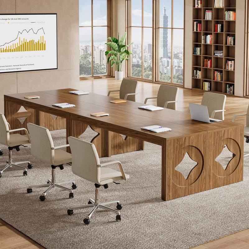 6.56 ft Conference Table, 78.74" Modern Rectangular Boardroom Desk