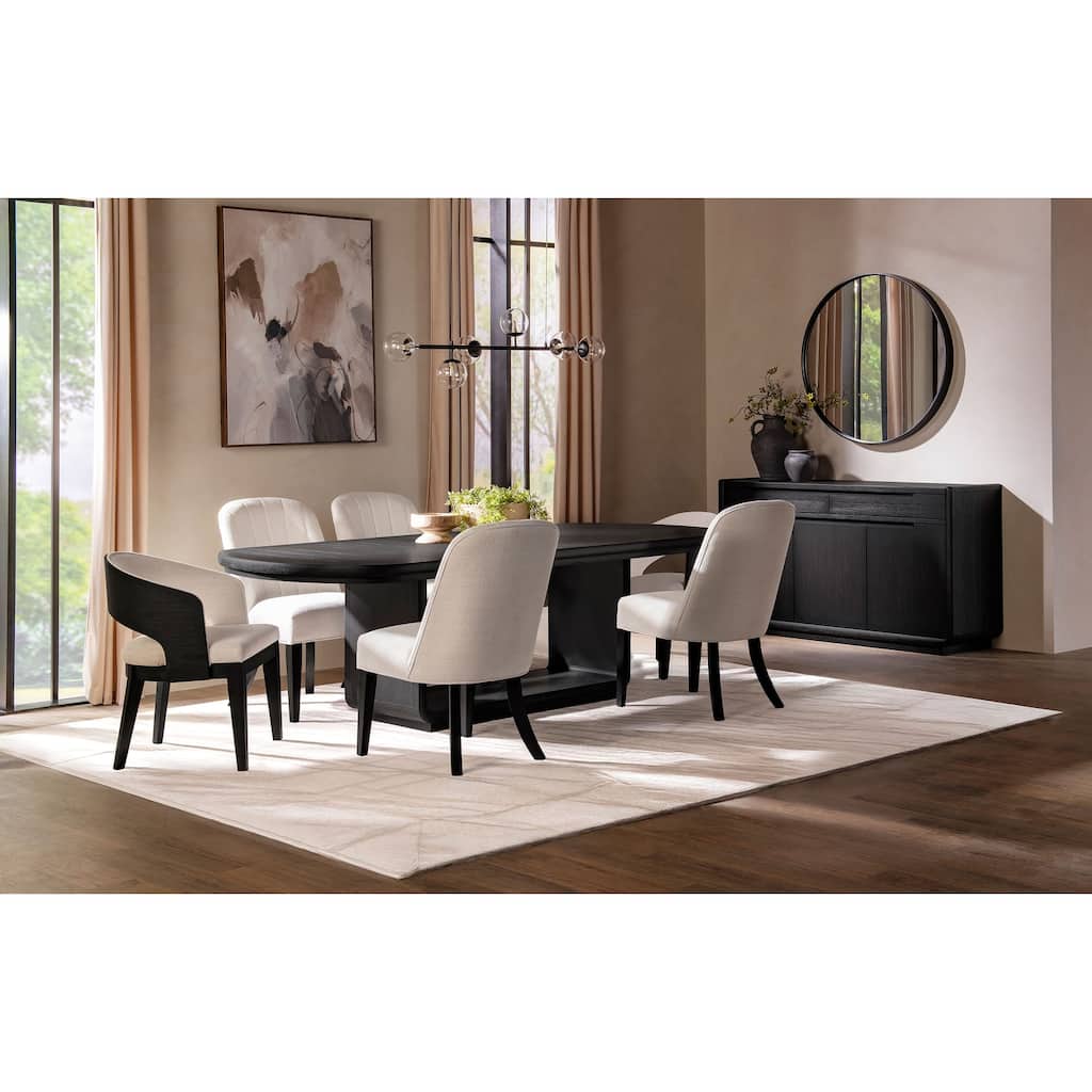 Leandro Rectangular Dining Table Set Burnished Black