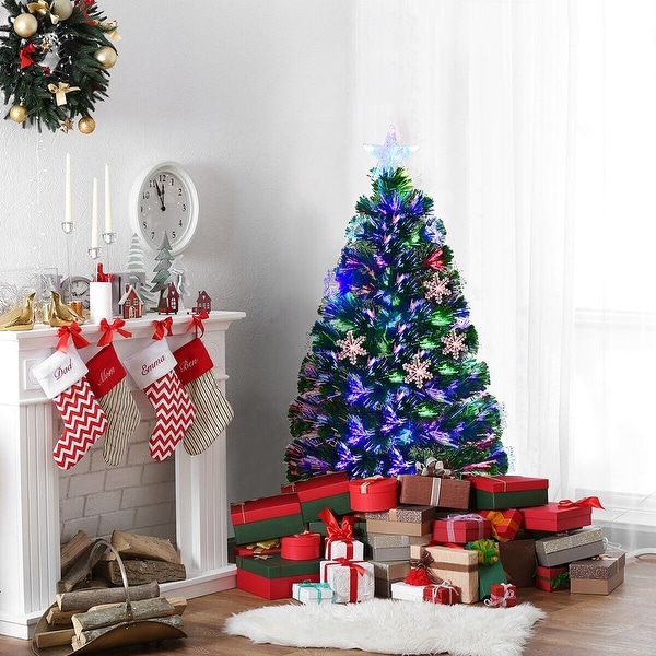 Pre lit christmas tree multicolor lights outlet