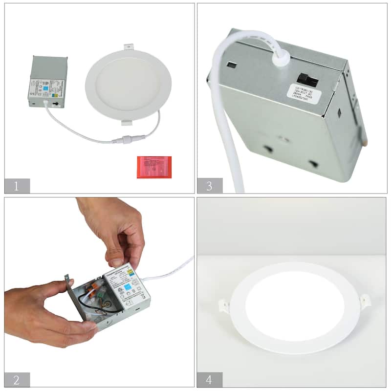 Flush Mount Ceiling Light 6" Wide 3CCT Dimmable Recessed Lighting
