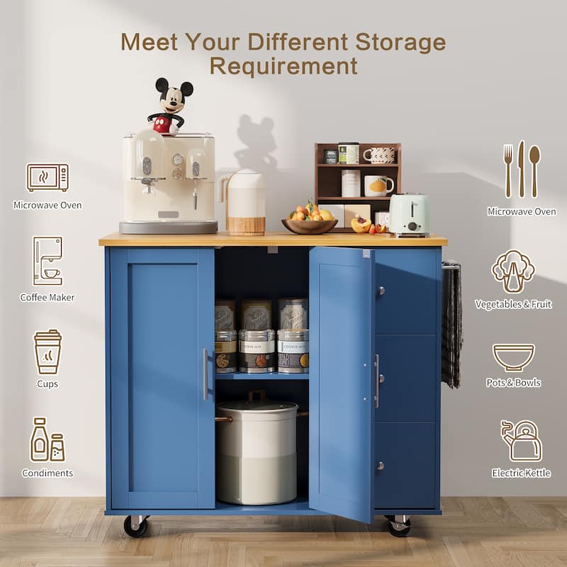 Futzca Storage Kitchen Island Cart