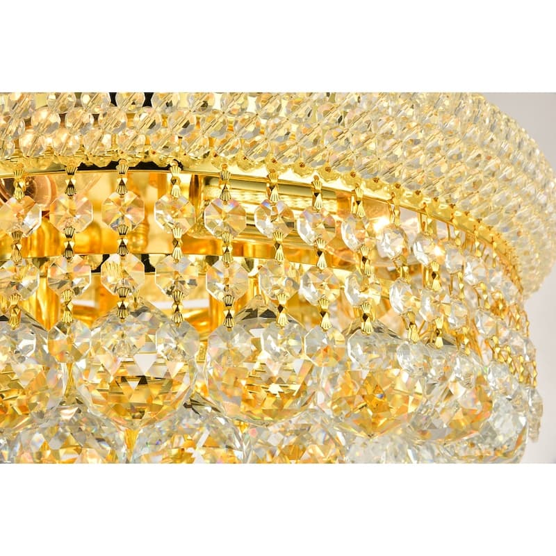 Somette Geneva 8-light Royal Cut Crystal and Gold Flush Mount