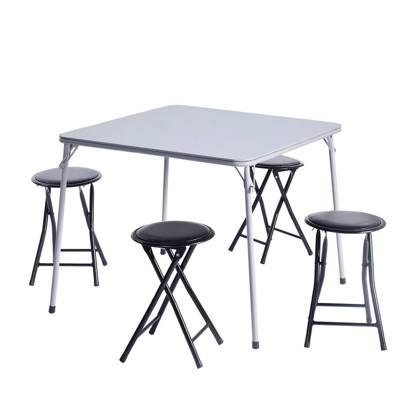 Homy Casa Modern Paded Square Dining Table with Easy-Clean PVC Top