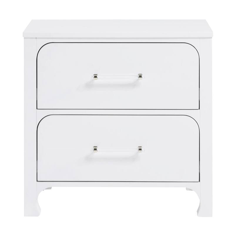Helena Pearl White 2-Drawer Nightstand