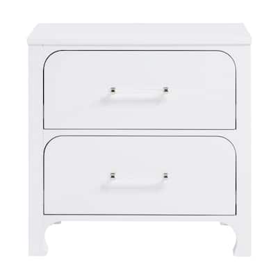 Helena Pearl White 2-Drawer Nightstand