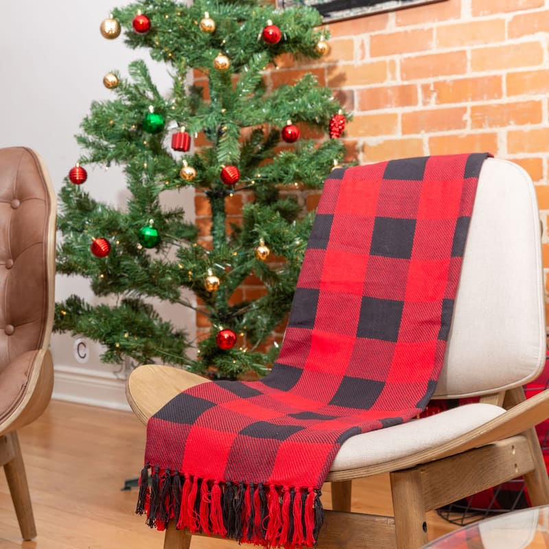 Fabstyles Buffalo Check Cotton Throw Blanket