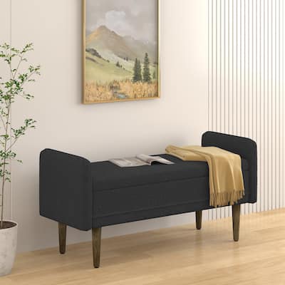 Modern 44.5" Entryway Bench with Hidden Storage