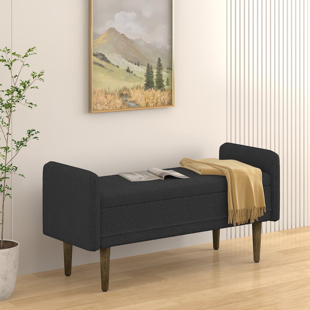 Modern 44.5" Entryway Bench with Hidden Storage
