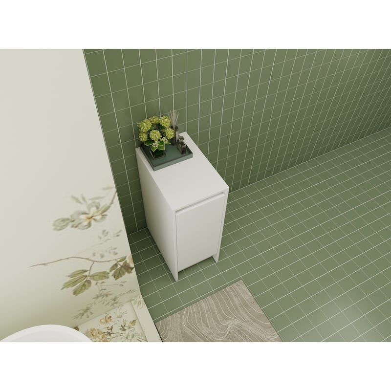 12" Freestanding Bathroom Storage Cabinets,Soft Close Doors,Floor Mounting Design