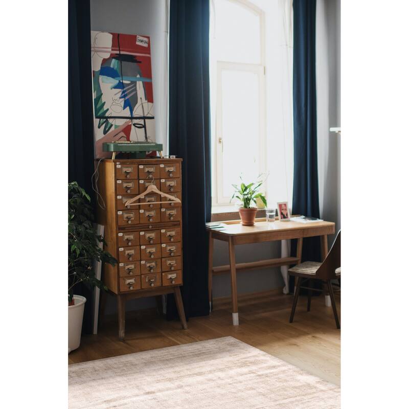 ECARPETGALLERY Hand Loomed Loreto Ivory Viscose Rug - 5'1 x 7'5