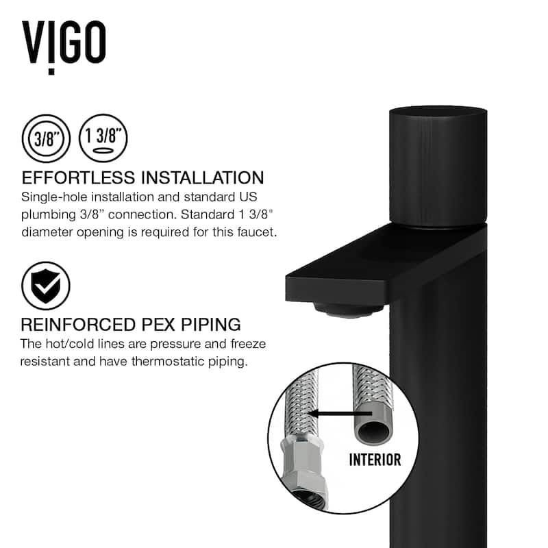 VIGO Gotham 12" H Single Handle Single Hole Bathroom Vessel Faucet