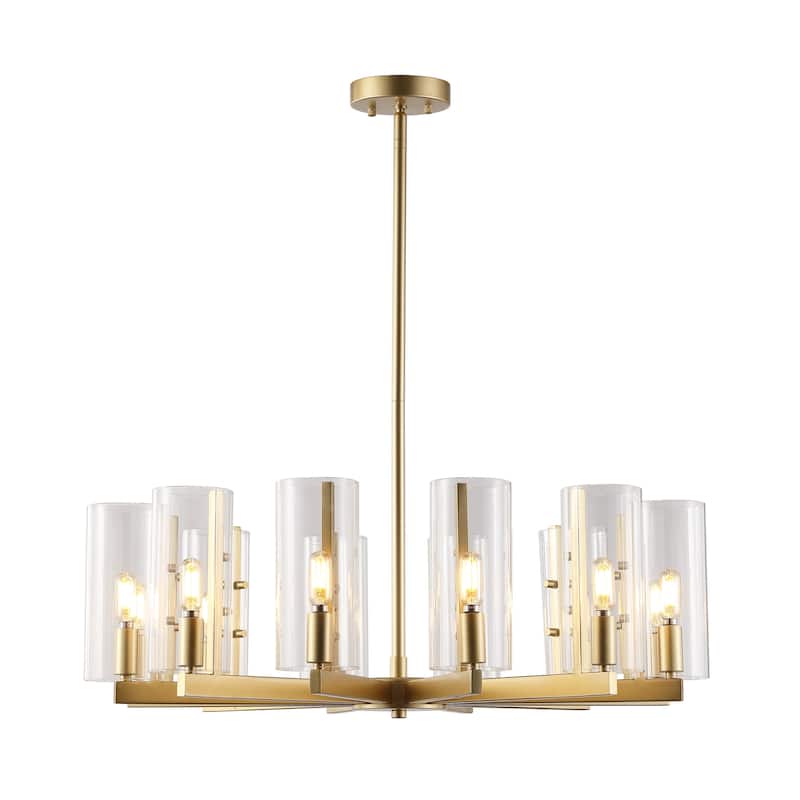 SAFAVIEH Couture Oline Gold Chandelier - 28.5 In W x 28.5 In D x 17 / 47 In H