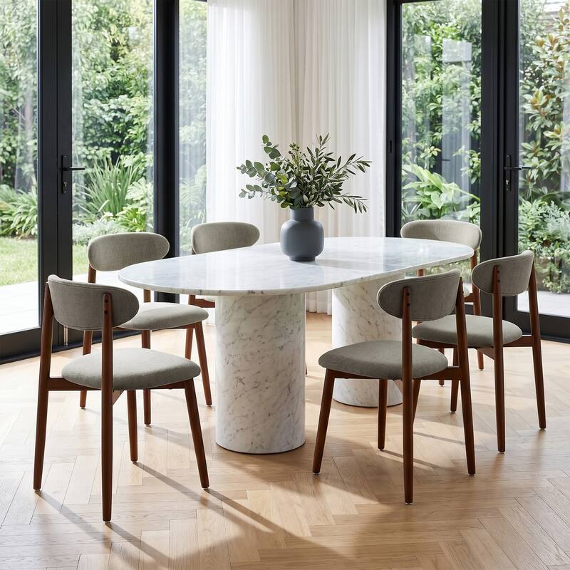 Modern Upholstered Linen Kitchen Dining Chair