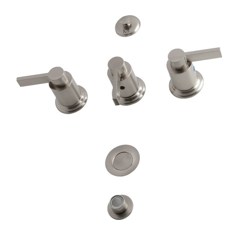 Kingston Brass NuvoFusion Three-Handle Bidet Faucet - Brushed Nickel