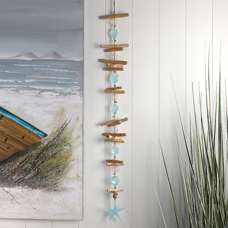 36" Resin, Wood, and Glass Nautical Drop