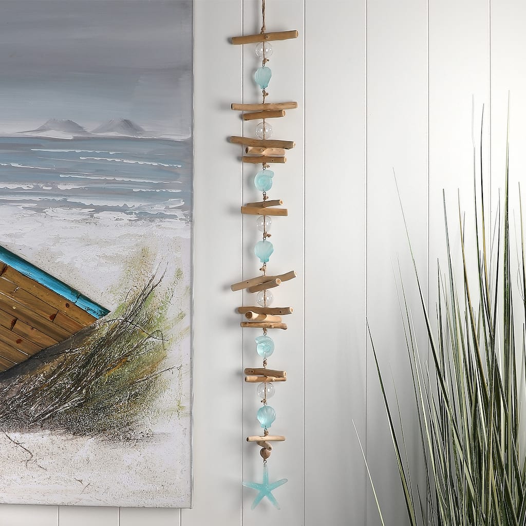 36" Resin, Wood, and Glass Nautical Drop