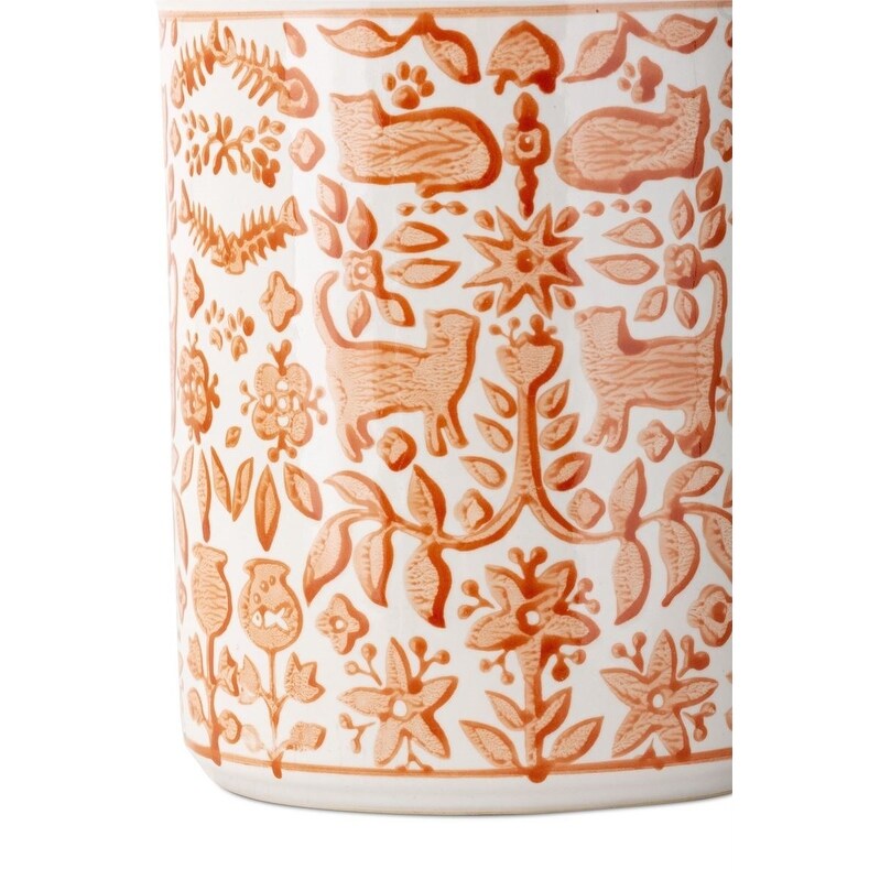 Shop 9 75 Orange And White Cat Treat Hand Painted Bottle
