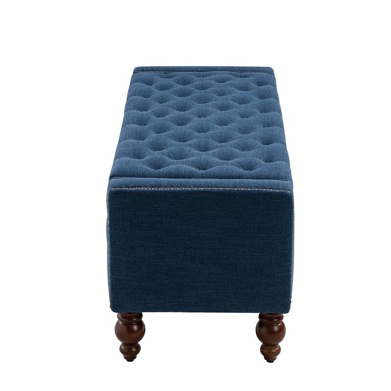 Felix Classic Button-Tufted Storage Bench With Nailhead Trims By HULALA HOME