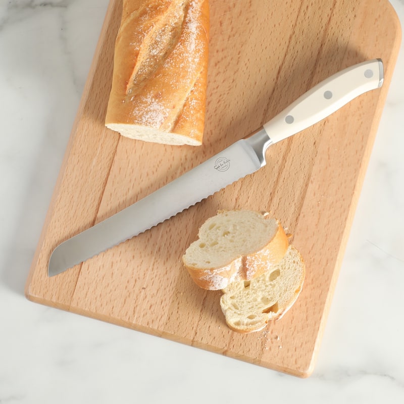 Sur La Table Kitchen Essential Tasting Kitchen German Steel Forged Full Tang Prfessional Knife with White Handle