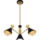 preview thumbnail 5 of 8, Arden 3-Light Matte Black Chandelier