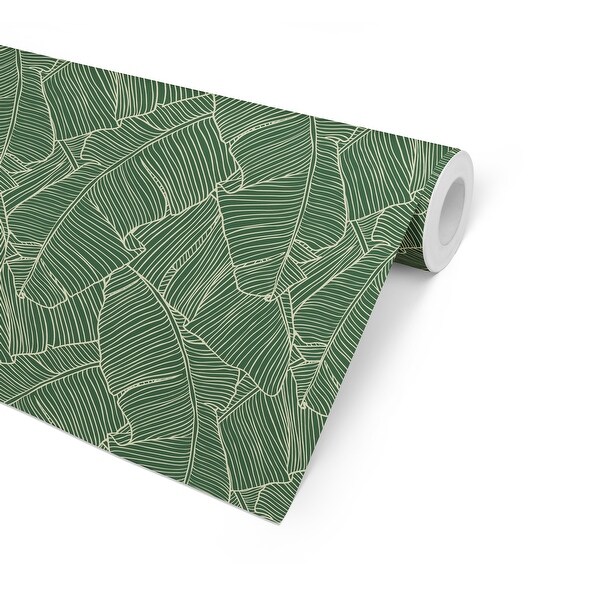 BANANA LEAF Peel and Stick Wallpaper By Terri Ellis - 16' - Overstock