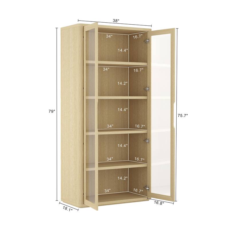 Manhattan Comfort Rivington Modern 38 In Bookcase Cabinet