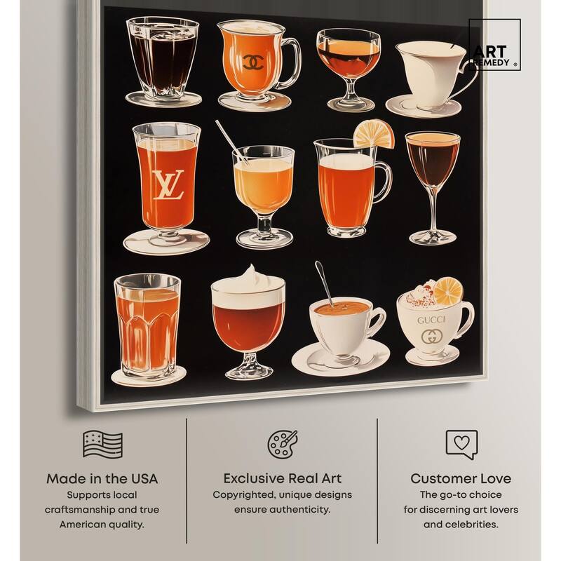 Glam Coffee Drink Collection Canvas by Art Remedy