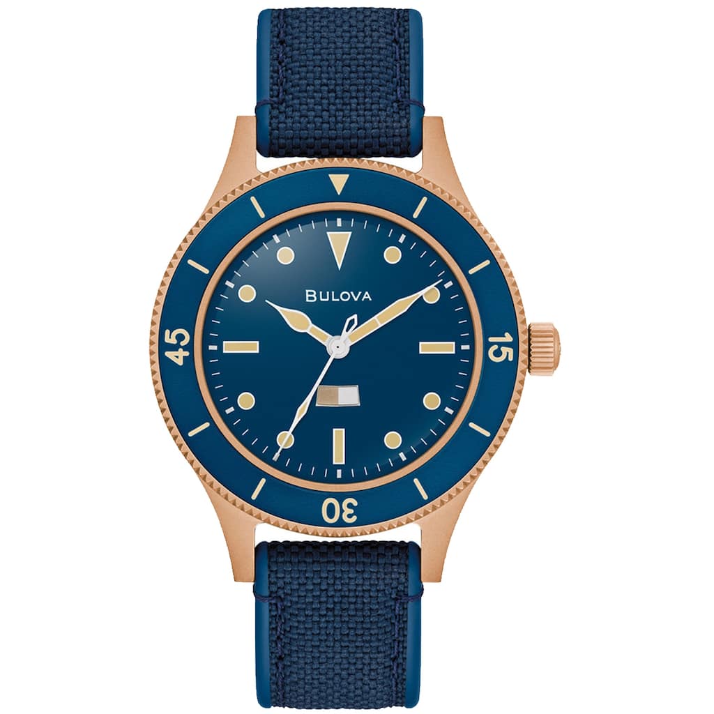 Bulova Men's Archive Series MIL SHIPS 150th Anniversary Special Edition Blue Dial Watch - 98A325 - One Size