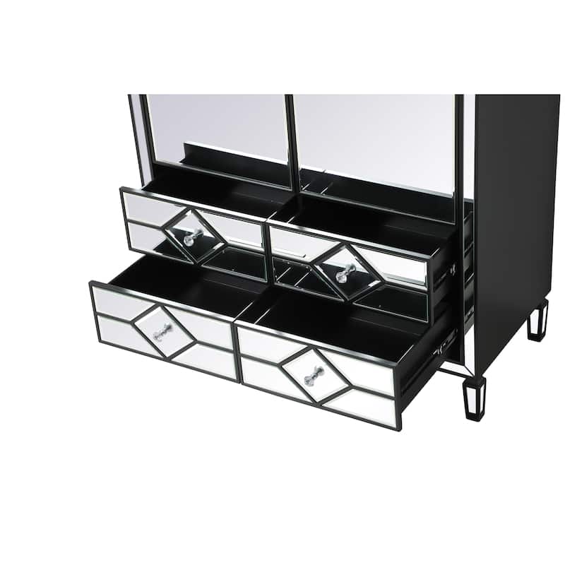 Mirrored Armoire with Drawers