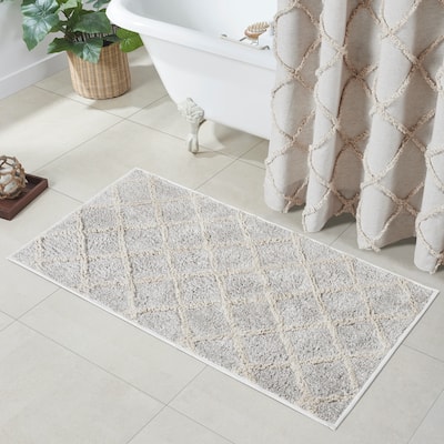 Frayed Lattice Oatmeal Bathmat 27x48