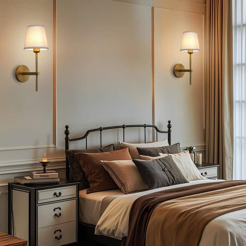 E26 lighting bulbs antique gold vanity and mirror fabric, metal wall sconces