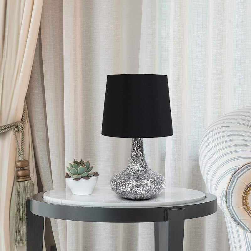 Creekwood Home 14.17" Patchwork Crystal Glass Table Lamp - 14.17