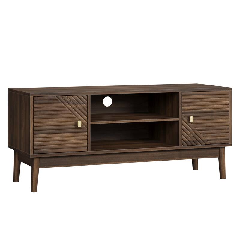 43.31" Mid-Century Modern TV Stand for 32-45" TVs, Media Console with Storage for Living Room