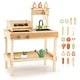 preview thumbnail 10 of 8, Gymax Wooden Barbecue Grill Playset w/ Play Food Grilling Tools &
