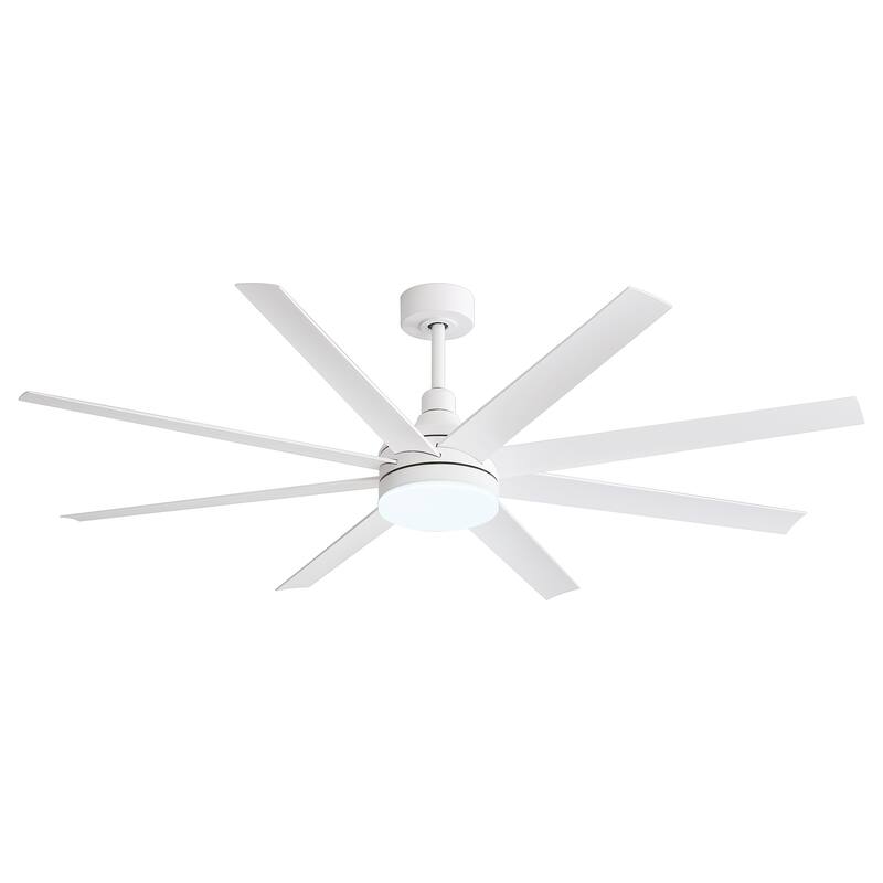 65" Gold LED Ceiling Fan with Light Remote-8 Blade - 65 Inch