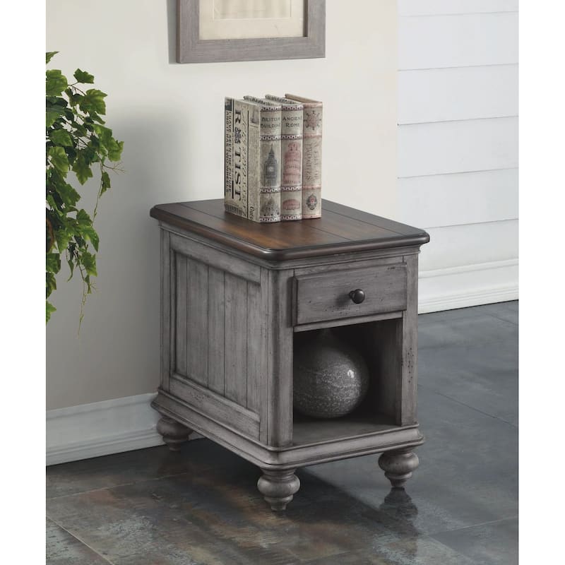 Plymouth Brown Wood Chairside Table by Flexsteel - 16" x 23" x 23"