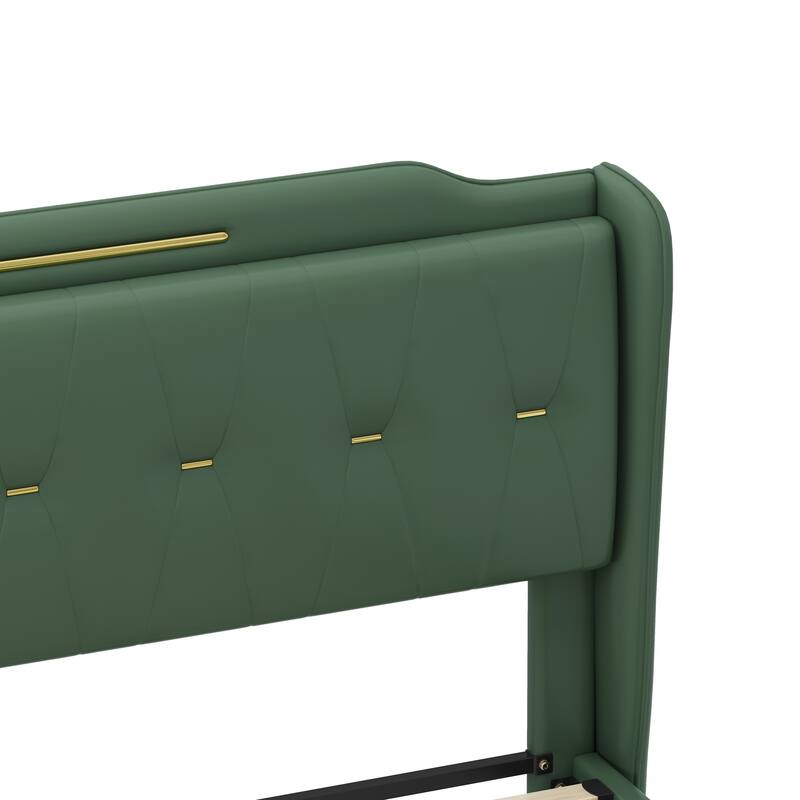 Uphou Modern Upholstered PU Leather Bed by Christopher Knight Home