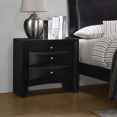 Vollenhove Black 2-Drawer Nightstand With Pull-Out Tray