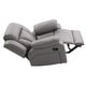 preview thumbnail 3 of 2, Faux Leather Upholstered Reclining Chair with Padded Arms - 41" - Gray