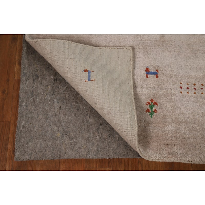 Modern Gabbeh Indian Foyer Rug Handmade Silk Carpet - 2'10"x 4'11"