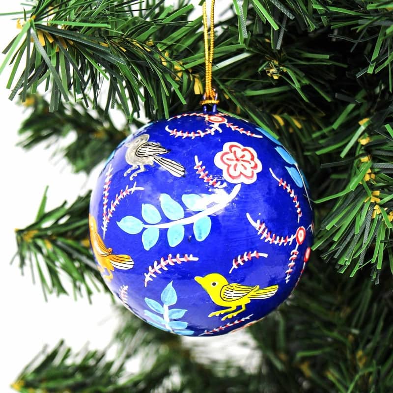 Recycled Paper Handpainted Animal Theme Ornaments, Set of 2 (India)